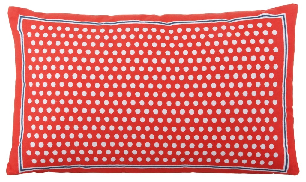 Cuscino divano 30x50 cm pois rosso