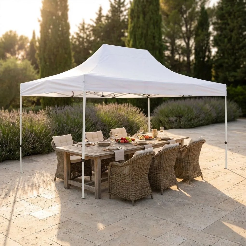 DIADEMA - gazebo pieghevole e richiudibile completo di sacca protettiva in acciaio 3 x 4,5 m