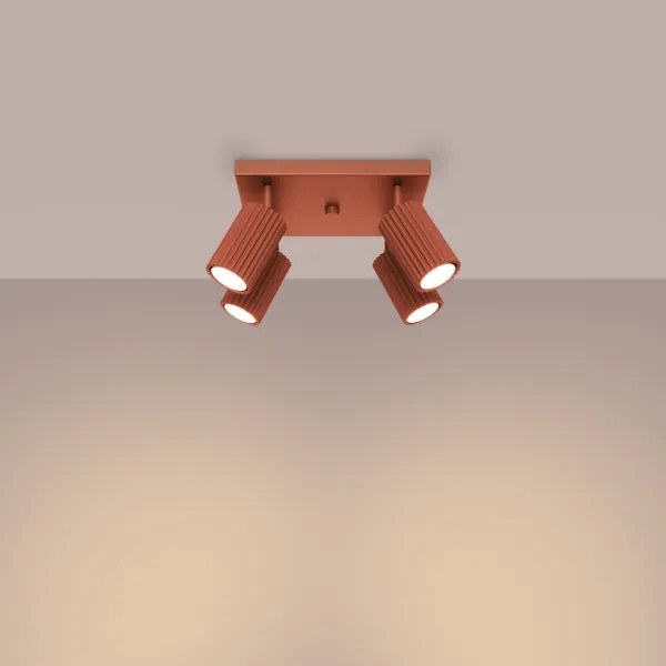 Sollux SL.1640 - Faretto KARBON 4xGU10/10W/230V rosso