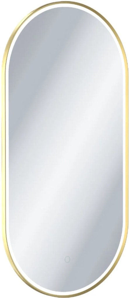 Excellent Corido specchio 50x100 cm ovale con illuminazione con tappetino riscaldante oro DOEX.CO100.050.GL