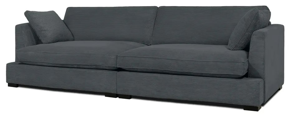 Divano in velluto a coste grigio 266 cm Mobby - Scandic