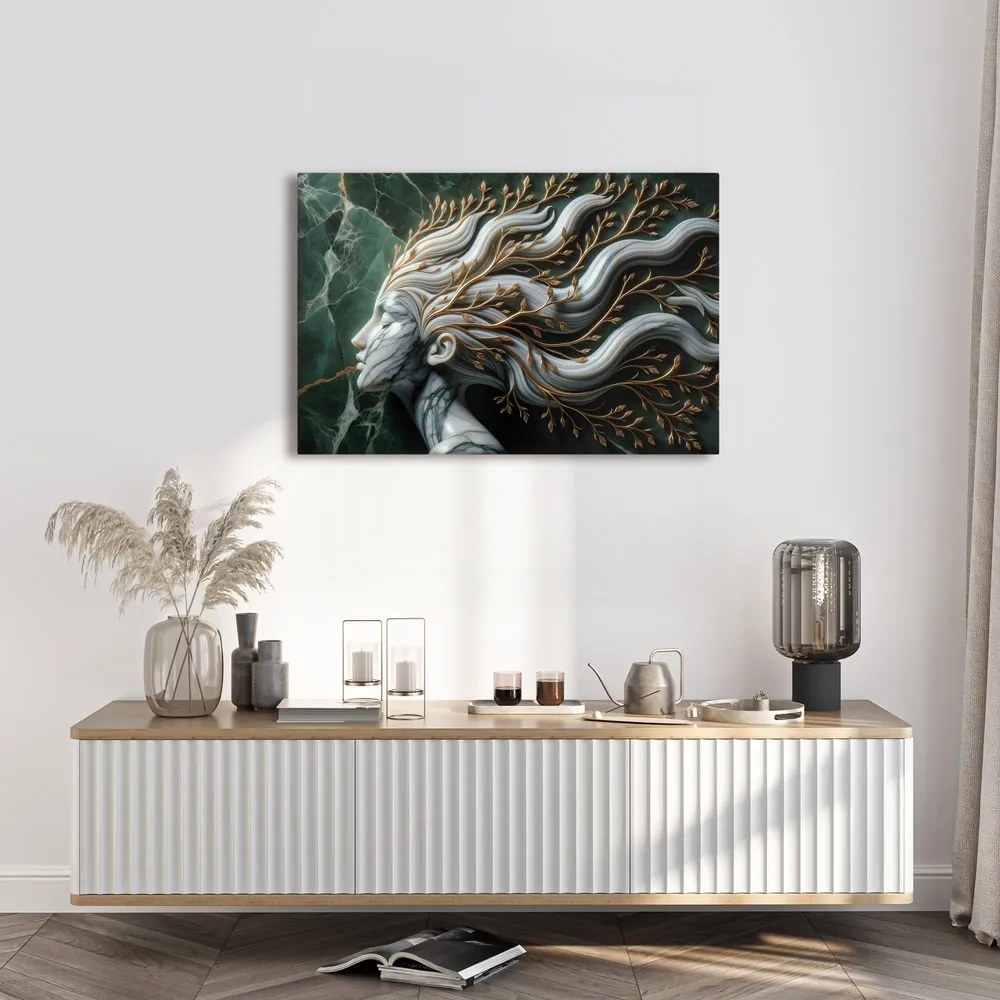 Quadro su tela – Dea della foresta con rami tra i capelli