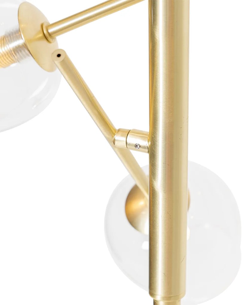 Lampada da terra classica dorata con vetro 5 luci - Elien