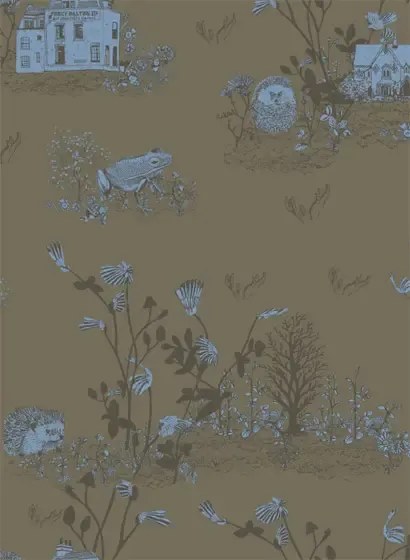 Sian Zeng Carta da parati Woodlands - Khaki/ Blue