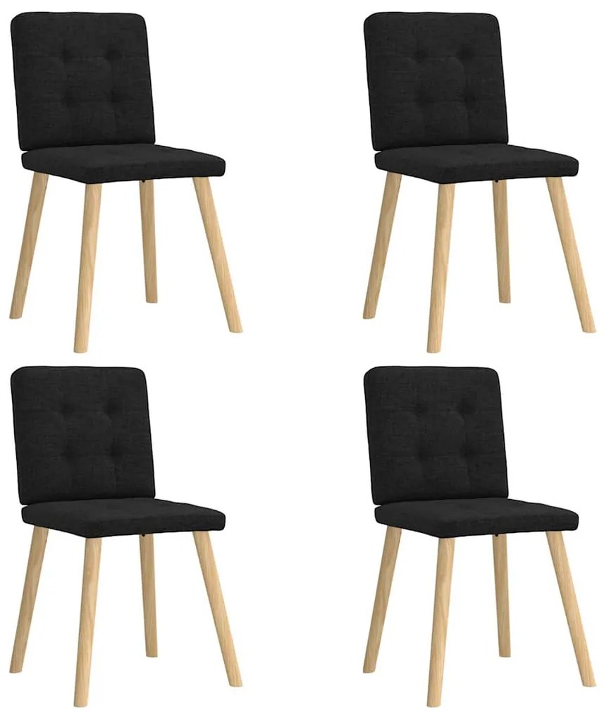 Sedie Da Pranzo 4 Pz Nere İn Tessuto /
