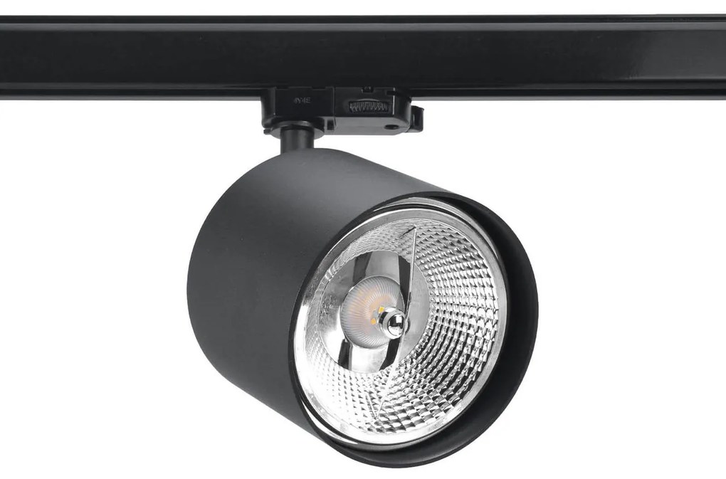 Faro per binario trifase per lampade  AR111 Nero