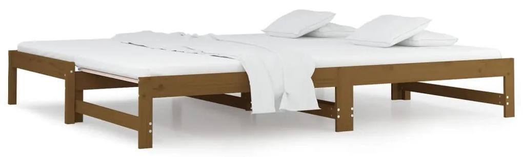 Dormeuse estraibile miele 2x(90x200) cm legno massello di pino