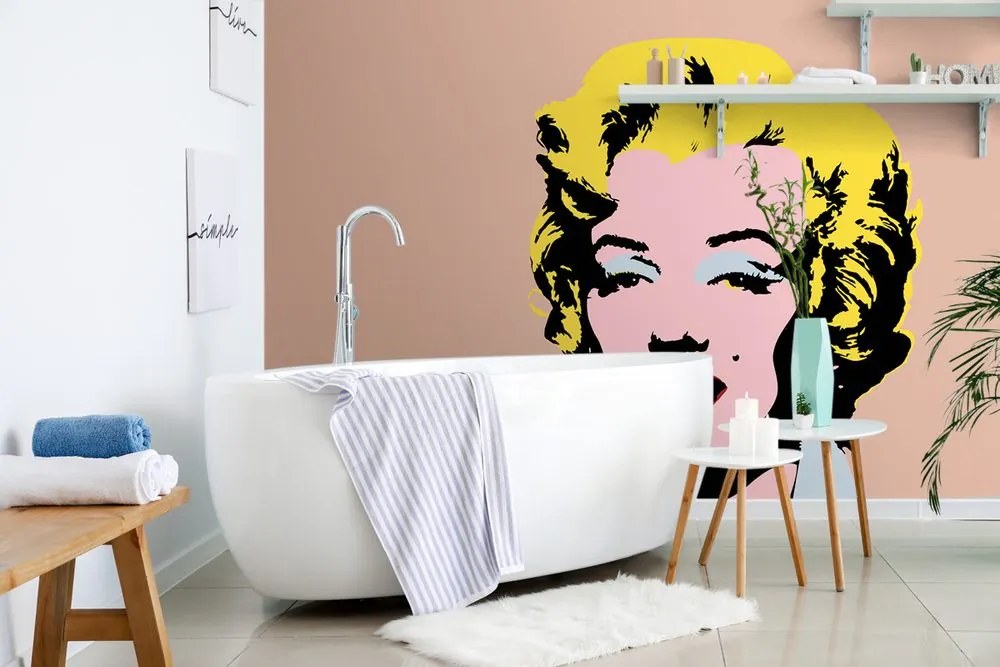 Carta da parati – Pop art Marilyn Monroe su sfondo marrone