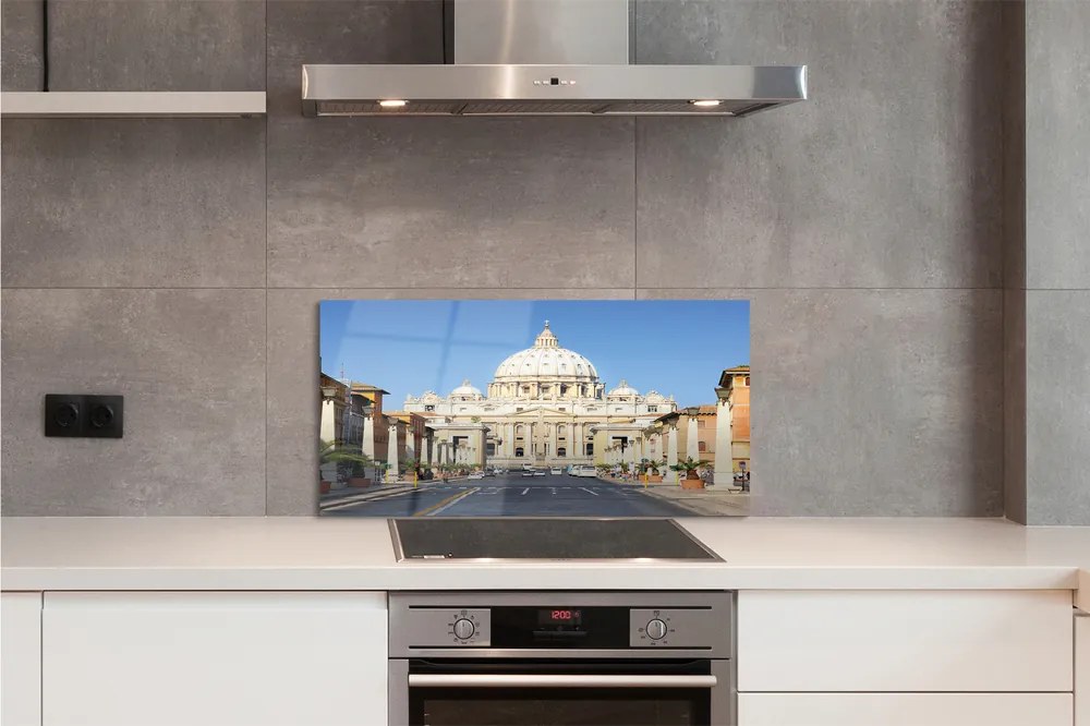 Pannello paraschizzi cucina Duomo di Roma, strade di palazzi 100x50 cm