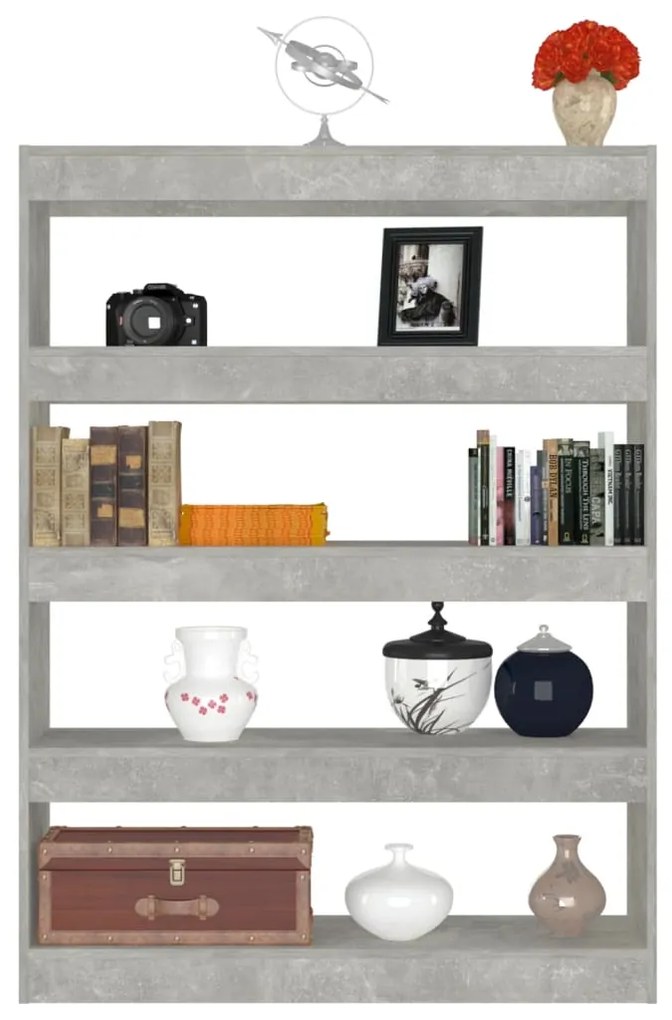 Libreria/Divisorio Grigio Cemento 100x30x135 cm