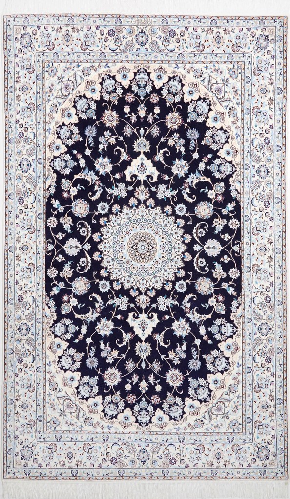 Nain Tappeto 160 x 250 Blu (Iran) Annodato A Mano
