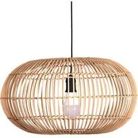 Sospensione Nordica Bali Acciaio Marrone Legno 1 Luce E27 D48Cm