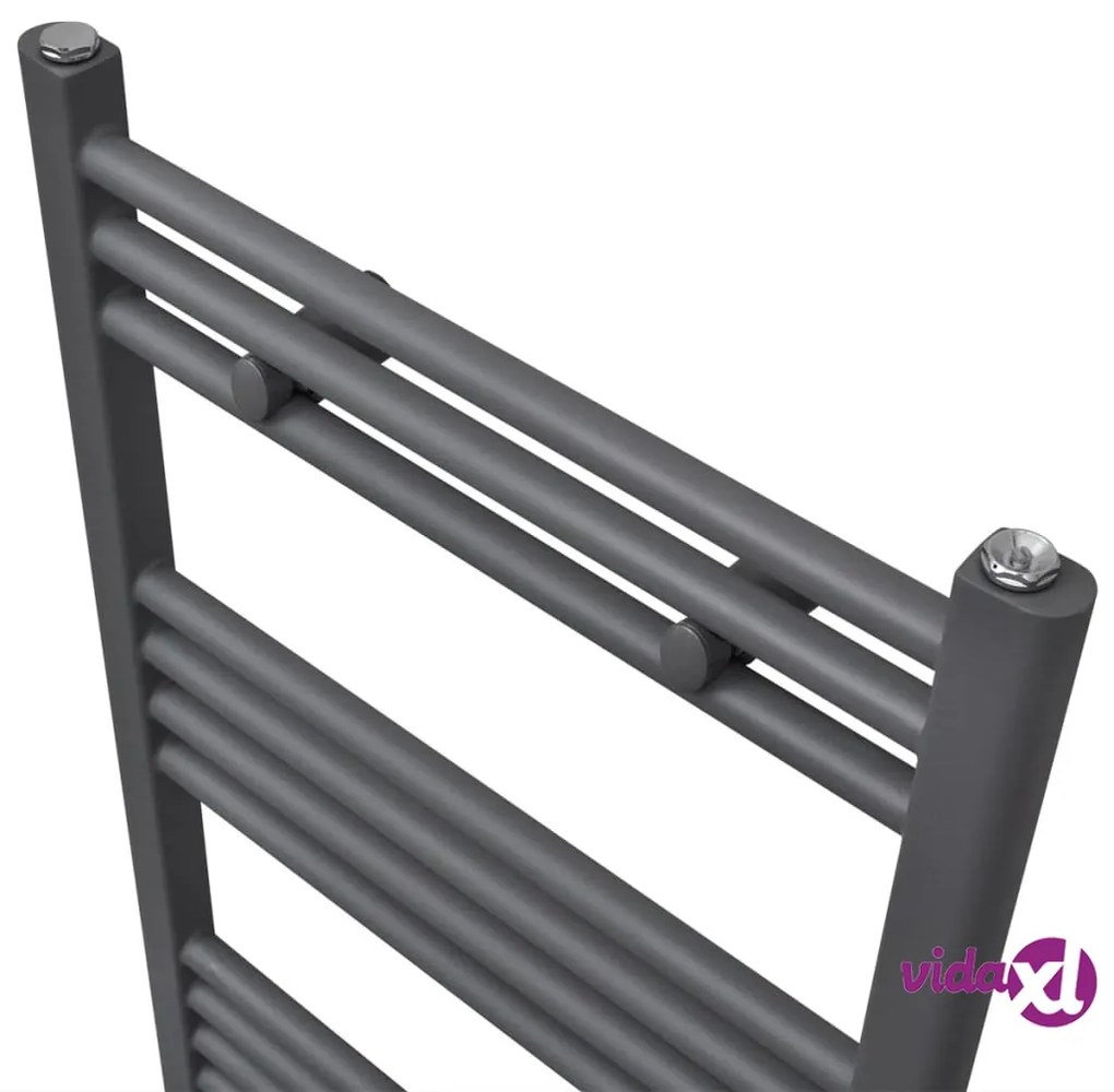 vidaXL Radiatore Centrale Portasciugamano Dritto Grigio 500 x 764 mm