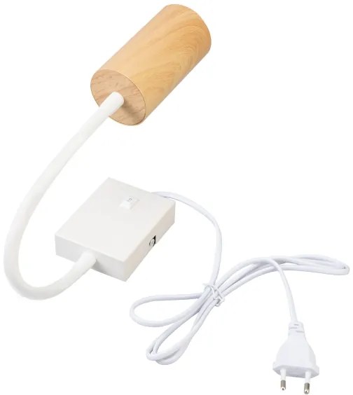 Brilagi - Lampada flessibile da muro SELE 1xGU10/30W/230V bianco/decorazioni in rovere