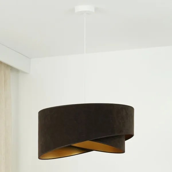 Brilagi - Lampadario LED a sospensione con filo LYRA 1xE27/15W/230V marrone scuro/oro
