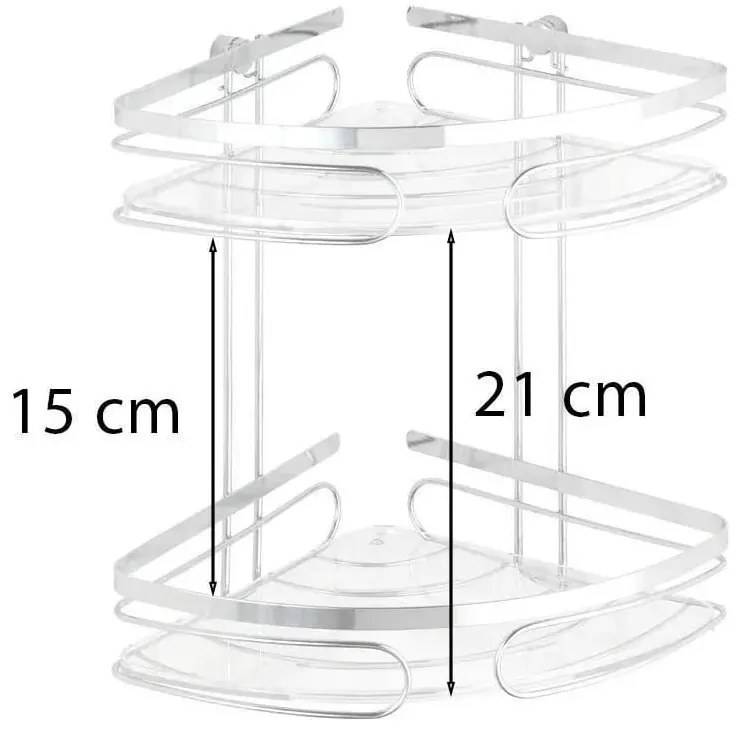 Mensola da bagno da parete e angolare argentata in acciaio inox Premium – Wenko