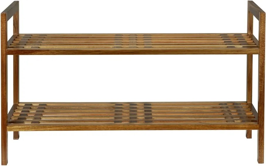 Scarpiera di colore naturale in acacia massiccia 69x40,5x27 cm Fondi – Wenko