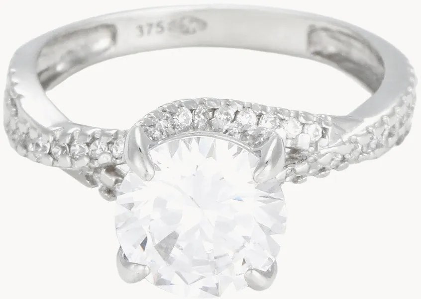 Anello in oro bianco con zirconi Tourbillon