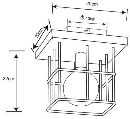 Globo 15530-1D - Plafoniera MERRIL 1xE27/60W/230V