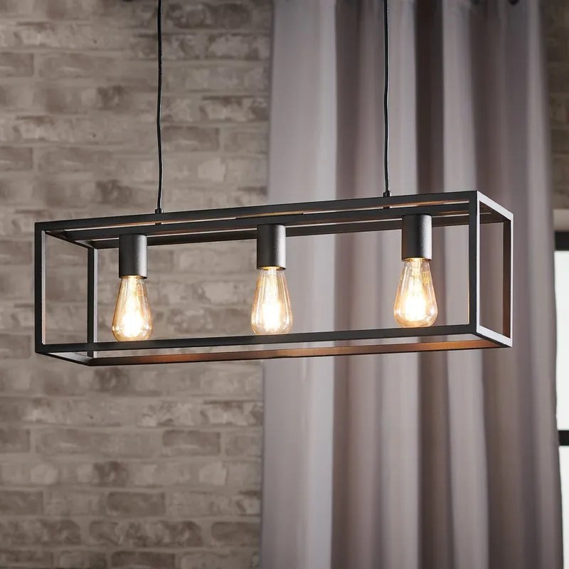 Lampadario Design Eldrick nero 3x E27 INSPIRE