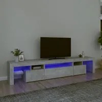 Mobile Porta TV con Luci LED Grigio Cemento 215x36,5x40 cm 3152797