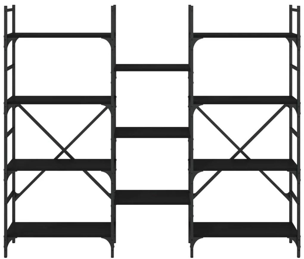 Libreria nera 160x28,5x136,5 cm in legno multistrato