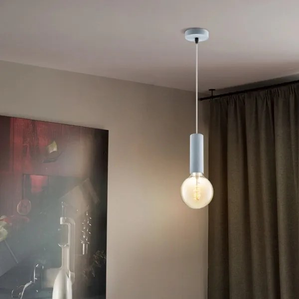 Lampadario a cavo SAGA 1xE27/40W/230V grigio