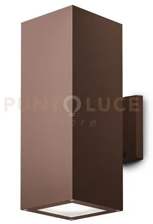 Ges1018- applique rettangolare in alluminio colore ruggine 2 luci a...