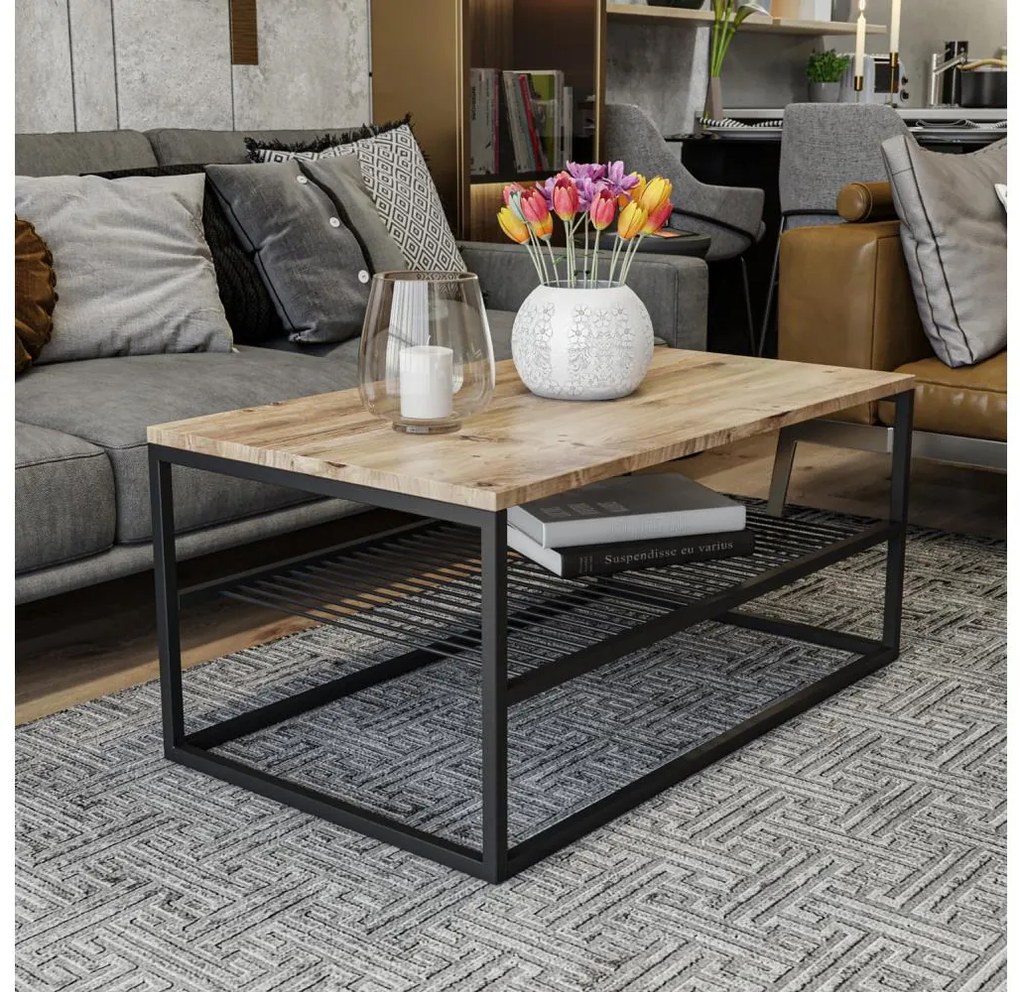 Tavolino ASUDE 43x95 cm marrone/nero