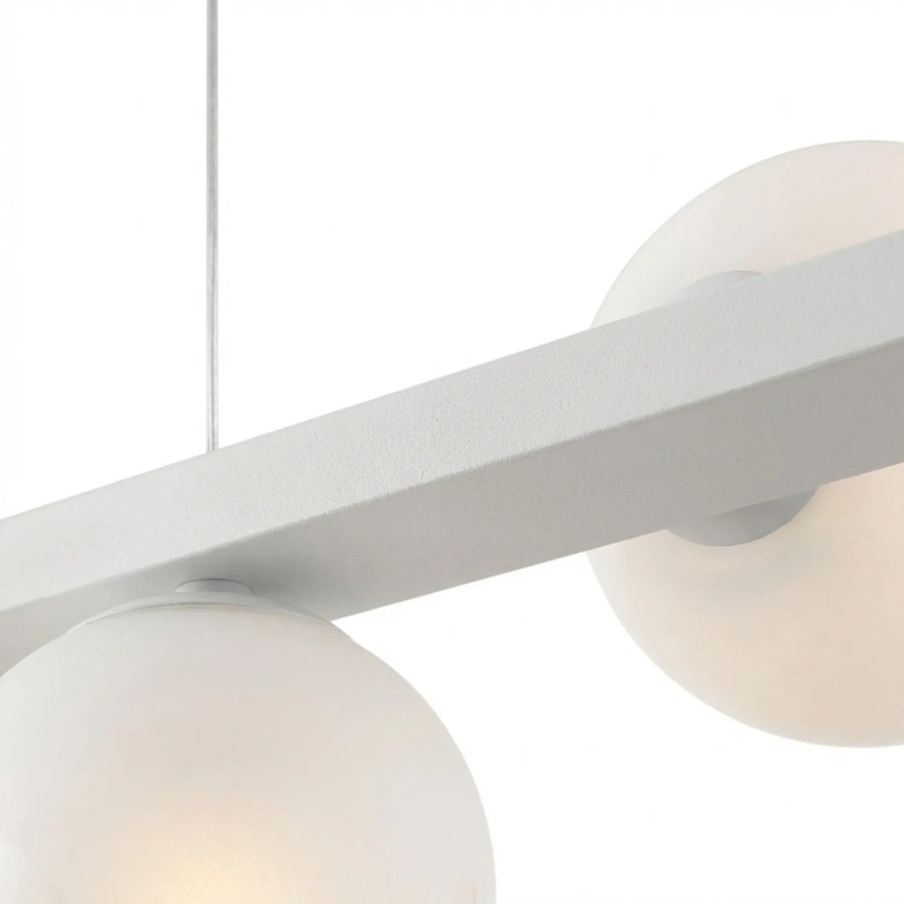 Lampadario Contemporaneo Adrian Metallo Bianco Cromo 6 Luci E14