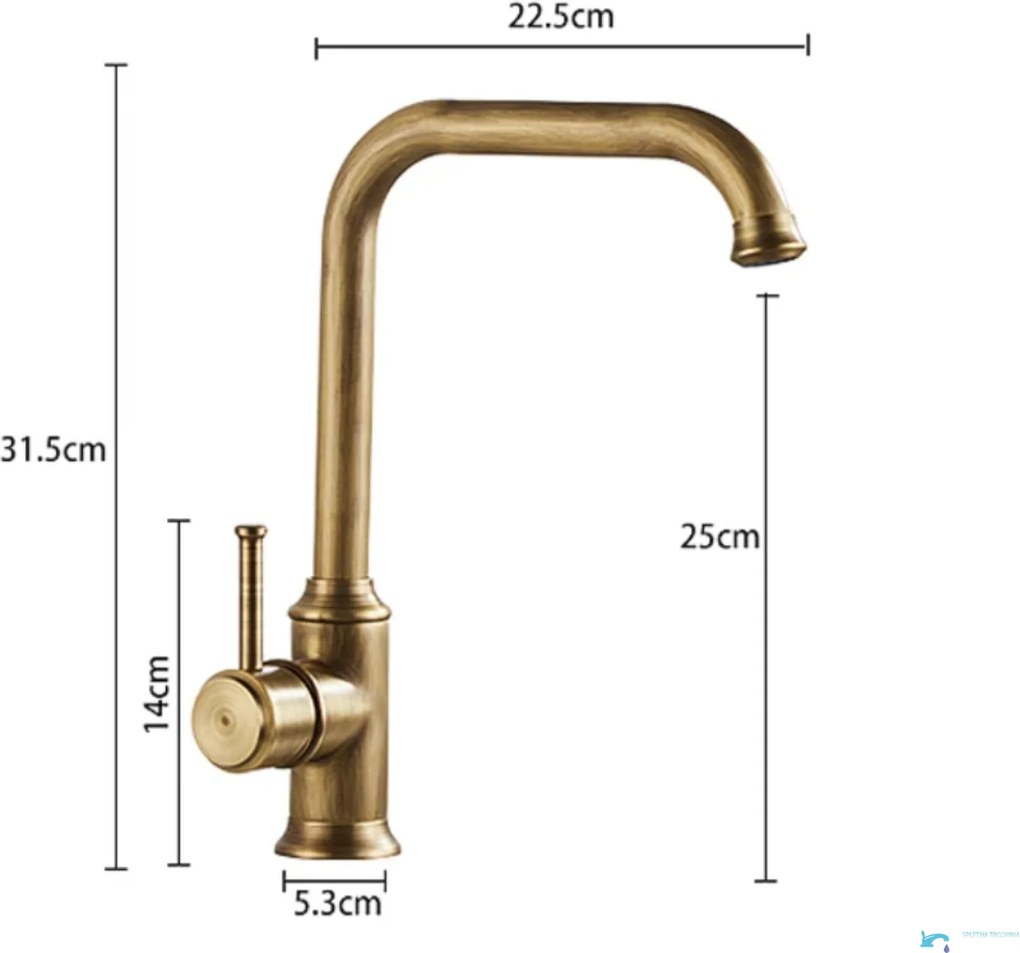 Rubinetto da bagno EYN AQ1829 in ottone con bocca girevole, disponibile in più finiture