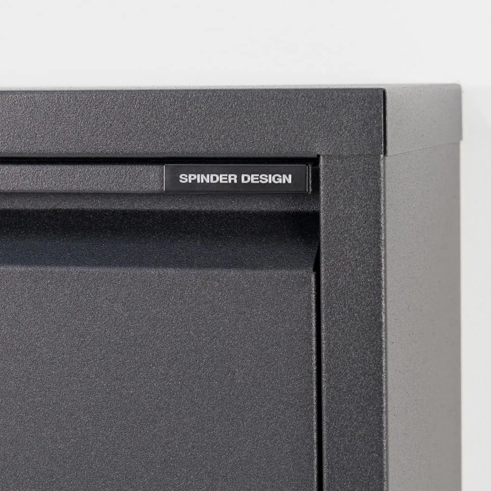 Scarpiera nera in metallo con ante ribaltabili 75x77,5x22,5 cm Billy – Spinder Design