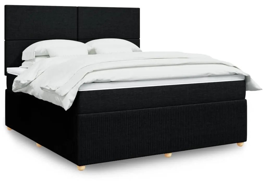 Giroletto A Molle Con Materasso Nero 180x200 Cm İn Tessuto /