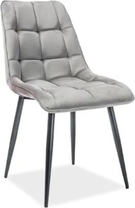 Sedia Chic in velluto grigio/nero Blu14