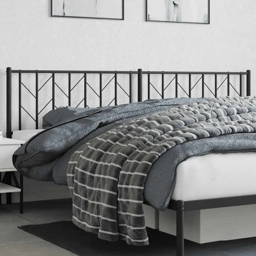 Testiera İn Metallo Nero 200 Cm /