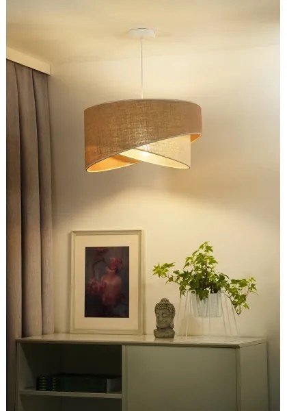 Duolla - Lampadario a sospensione con filo YUTE CELLO 1xE27/15W/230V diametro 45 cm marrone/grigio