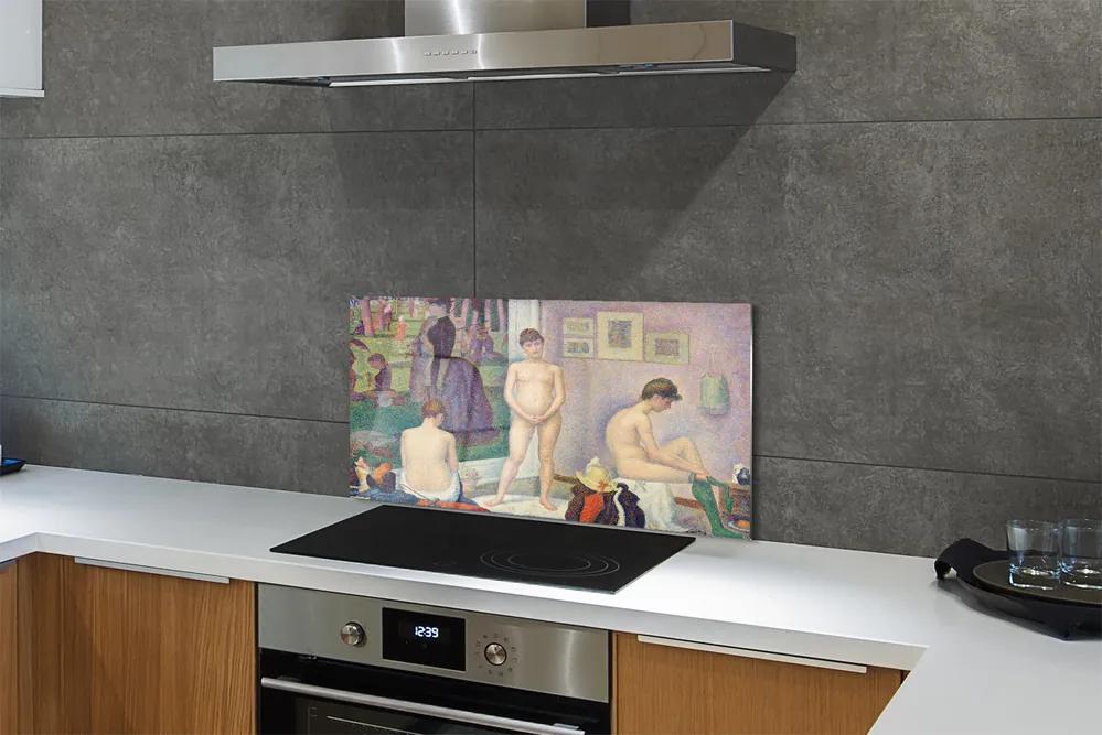 Pannello paraschizzi cucina Modelli - Georges Seurat 100x50 cm