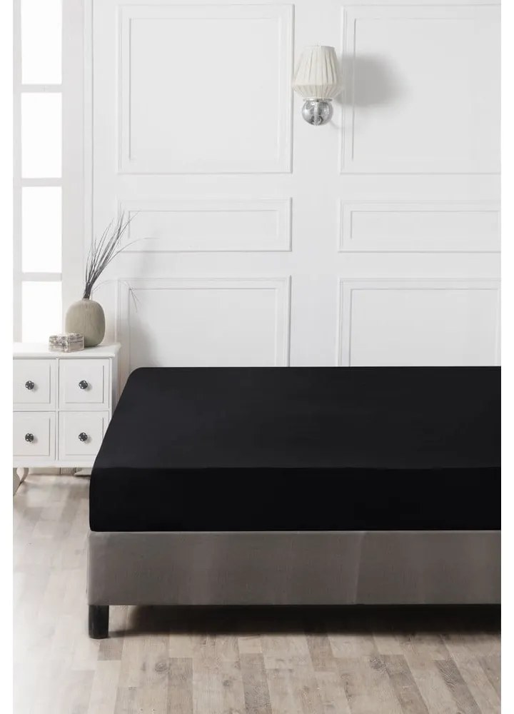 Lenzuolo con angoli nero in cotone 140x200 cm – Mijolnir