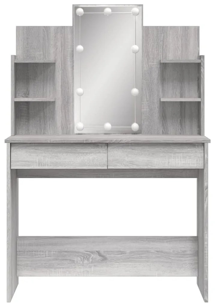 Toeletta con luci led grigio sonoma 96x40x142 cm