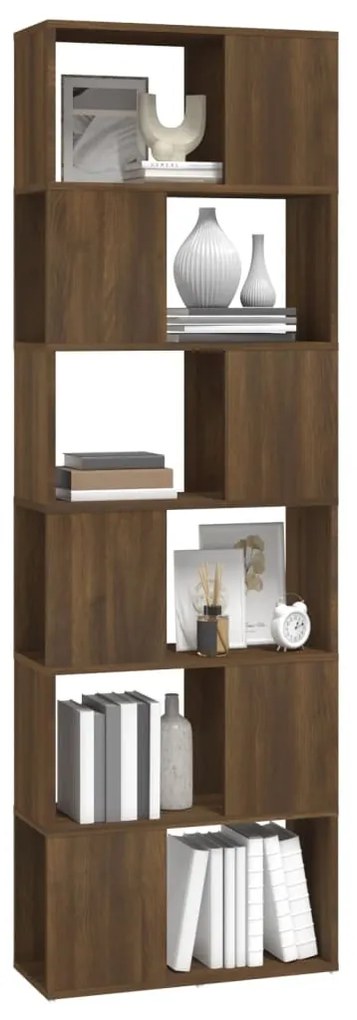 Libreria/divisorio rovere marrone 60x24x186 cm