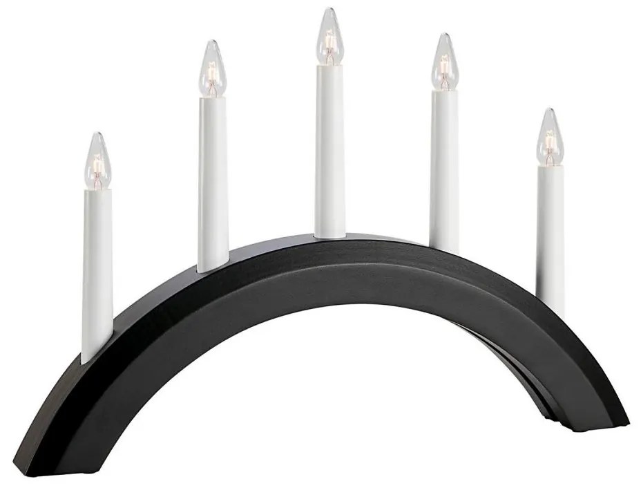 Markslöjd 705955 - Candelabro natalizio AVENTO 5xE10/3W/230V nero