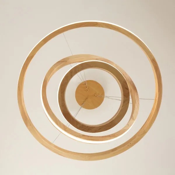 Brilagi - Lampadario LED a sospensione su cavo UMEA WOOD, 45W/230V, Ø 60 cm, in legno di Hevea