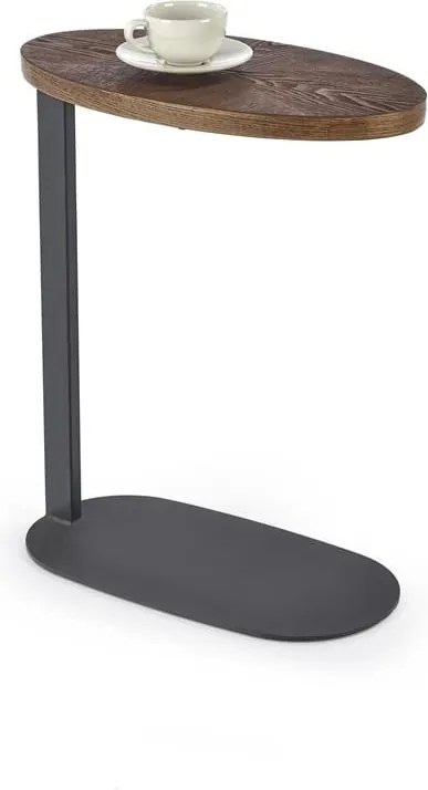Tavolino da caffè Delphi in noce/nero - H58 cm