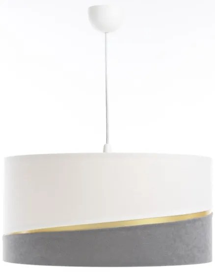 Lampadario a sospensione con filo SWING 1xE27/60W/230V grigio/bianco/oro