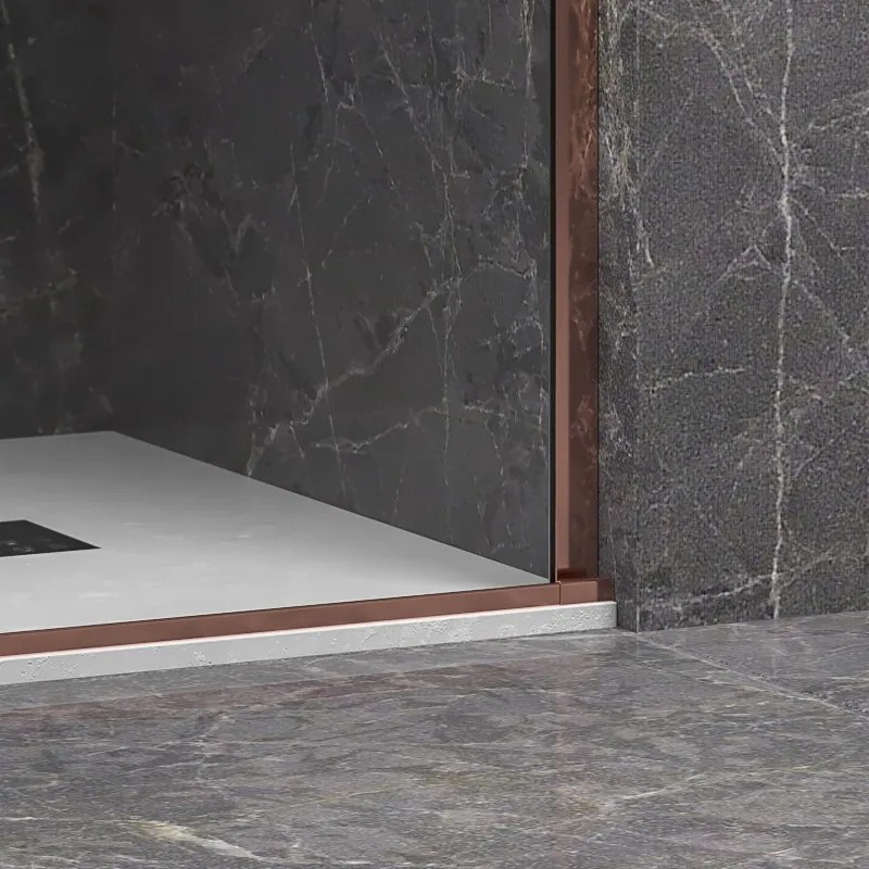 Kamalu - Porta doccia 150 cm senza telaio color oro rosa | KNM4000GR