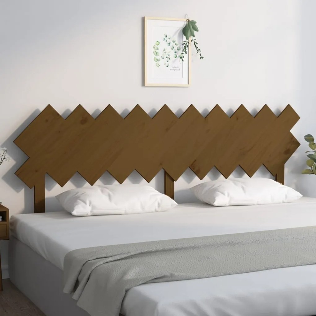 Testiera per letto miele 196x3x80,5cm in legno massello di pino