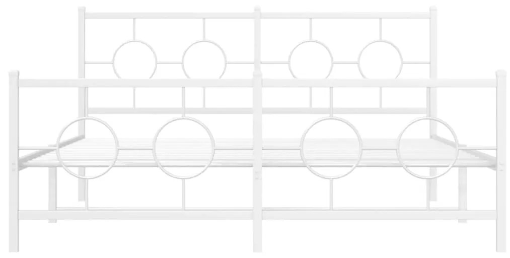 Giroletto con testiera e pediera metallo bianco 150x200 cm