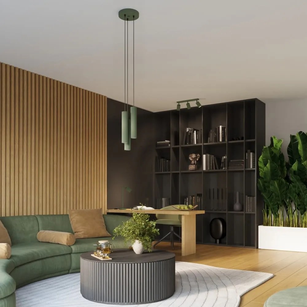 Lampadario verde ø 19,5 cm Gleam – Sollux