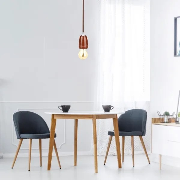 Cavo di alimentazione 1xE27/60W/230V marrone/porcellana