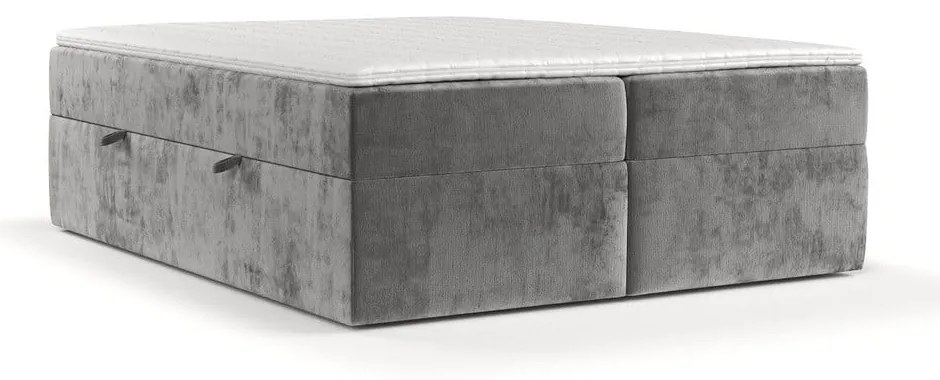 Letto boxspring grigio con contenitore 200x200 cm Yoko - Maison de Rêve